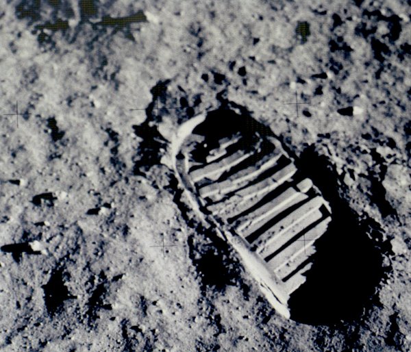 omega first step on the moon